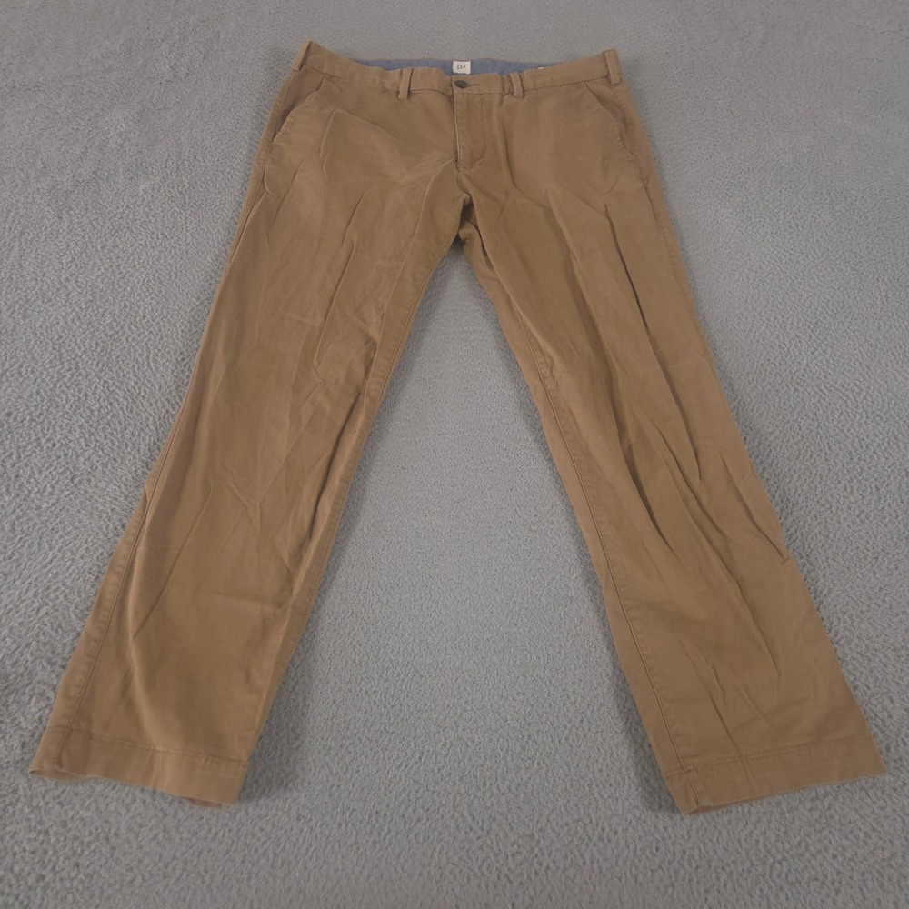 Gap Pants Mens 38x32 Brown Straight Leg GapFlex Cotton Stretch Chino Khakis Work